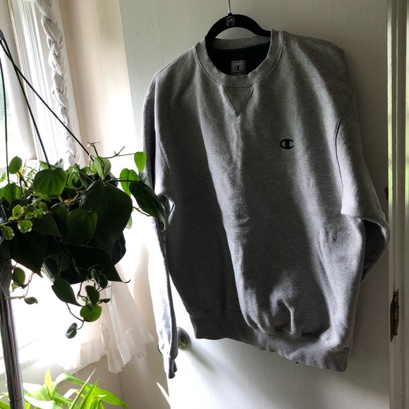 vintage grey champion crew neck sweater - Picture 2 of 4